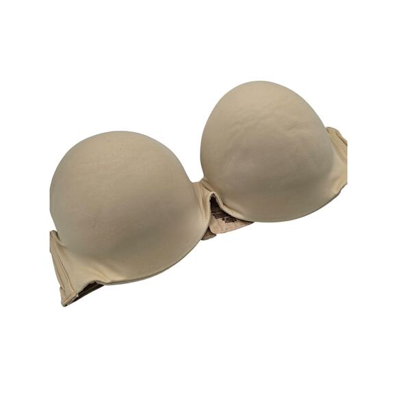Ambrielle Womens Sz 36C Padded Strapless Push Up Bra Solid Beige - Picture 2 of 5